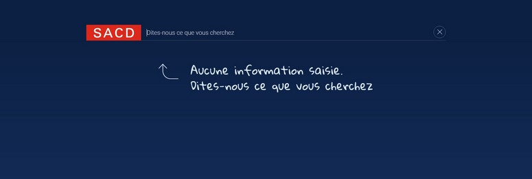La zone de recherche du site est la zone bleue à côté du logo sur toutes les pages.